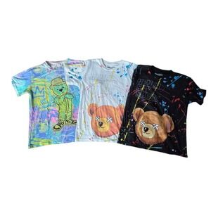 Fresh Laundry Kids Graphic T-Shirt Bundle Never Say Sorry Bear Streetwear Size L